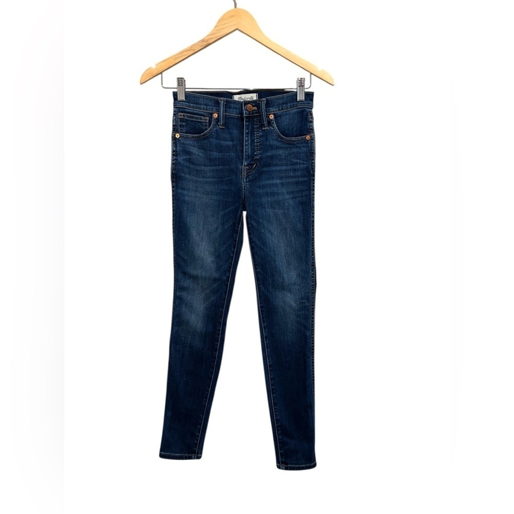 Madewell 10” High-Rise Skinny Jeans in a dark wash .